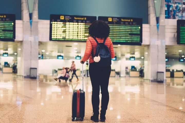 woman alone at airport