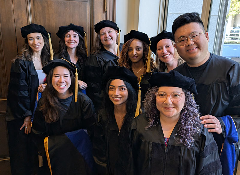 graduates in caps and gowns